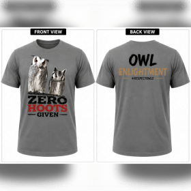 Zero hoots T-shirt - UK postage item