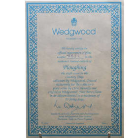 005 -Wedgwood China Plate - Ploughing-Country Days series item