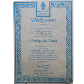 006 -Wedgwood China Plate - Mending the Thatch item