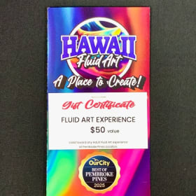 2 Hawaii Fluid Art Gift Certificates (Value $100) item