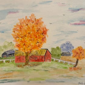 Autumn Trees and 3 Buildings item
