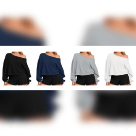 Photo of Ladies Off Shoulder Sweatshirt