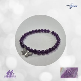 Bracelet papillon en perle jade violet item