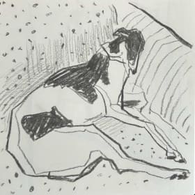 Snoozing Dog Romy Elliot Charcoal item