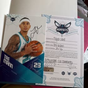 19. Signed Player Card of Charlotte Hornet's player Tre Mann item