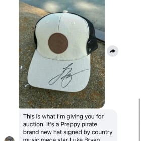Preppy Pirate Hat autograhed by Luke Bryan item