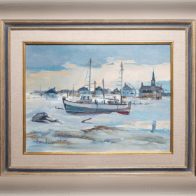 « Winter Bound, Pointe-au-Père, Québec » par Bruce Le Dain – Peinture originale 12"x16" item