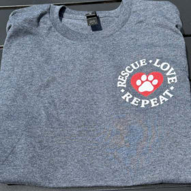 Rescue Love Repeat-Crew Neck T-shirt - Heather Grey item