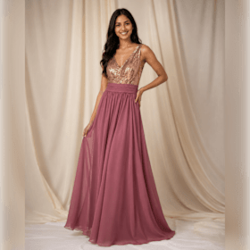 Photo of Lot 2, Mauve & Rose Gold Sequin