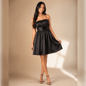 Photo of Lot 34, Black Satin Floral Waist