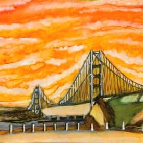 Bridge Watercolor item
