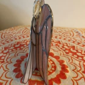 Stained Glass Angel, Pink/Pearl item