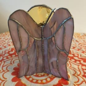 Stained Glass Angel, Pink/Pearl item