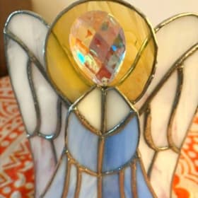 Stained Glass Angel, blue/white item