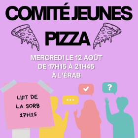 LIFT SORB : Comité jeunes pizza - 12 août @17h15-21h45 ÉRAB item