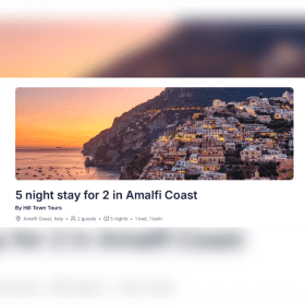 5 night stay for 2 in Amalfi Coast item