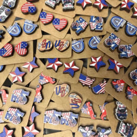 Wooden Patriotic Earrings item
