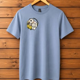 Dusty Blue T Shirt - Embroidered Logo item