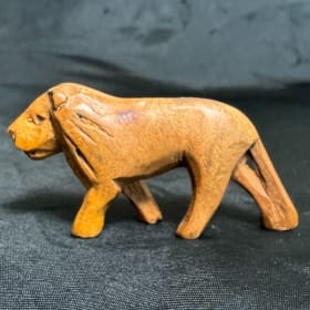 Hand Carved Vintage wooden Lion item