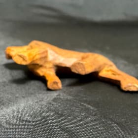 Hand Carved Vintage wooden Lion item