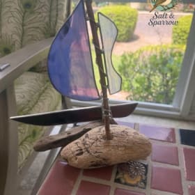 Handcrafted Driftwood Sailboat item