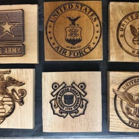 Handmade Military Branch of Service Coaster Set item