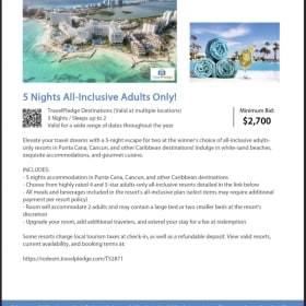 5 Nights All-Inclusive Adults Only! item