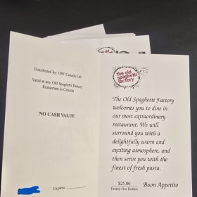 Photo of Old Spaghetti Factory - Gift Certificates