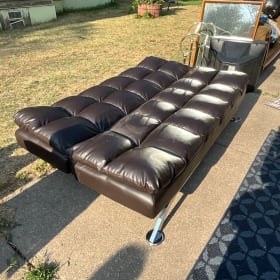 Faux leather click sleeper sofa item