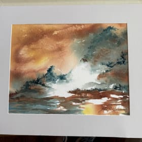 Billie Mathis Original Watercolor Signed Painting 25.5"x15 item