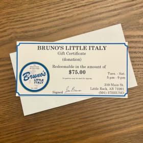 Photo of Bruno's Little Italy Gift Certificate - $75 Value