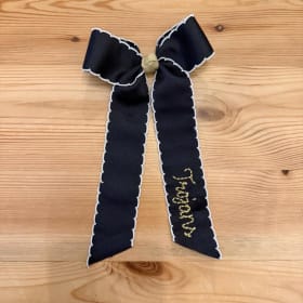 Custom Embroidered Moon Stitch Bow-Long Tail item