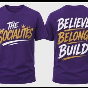 💜 Believe. Belong. Build. Purple Socialites Tee item