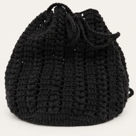 Dark Gray Bucket Bag (Handmade Crochet) item