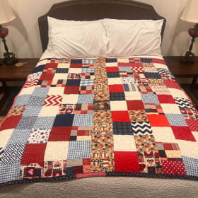 Handmade Red, White and Blue Quilt item