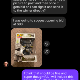 Power Armor Funko signed by Peter Jessop item