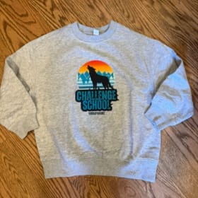 Grey Crewneck Sunrise Wolf Sweatshirt item