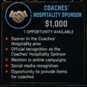 Coaches Hospitality Sponsor item