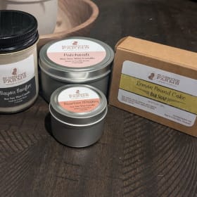 Sunshine Farms soap and candle basket item