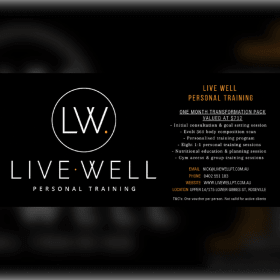 Photo of Live Well personal training Roseville gift voucher RRP$712