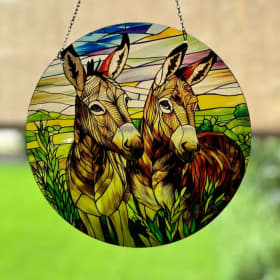 Donkey Stained Glass Window Decor item