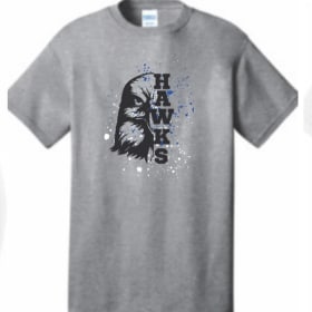 Design A Half Hawk: Gray T-Shirt item