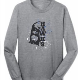 Design A Half Hawk: Grey Long Sleeve T-shirt item