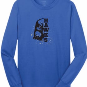 Design A Half Hawk: Blue Long Sleeve T-shirt item