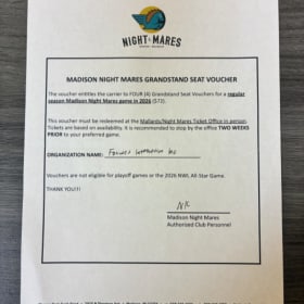 Madison Night Mares Baseball Experience - $72 value item