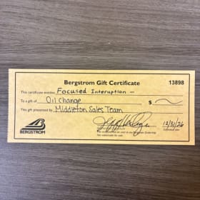 Bergstrom Chevy Oil Change - $100 value item