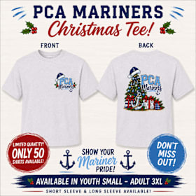 Photo of Mariners Christmas Tee. Youth /Adult Short Sleeve