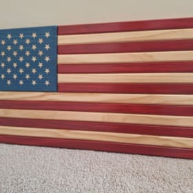 Photo of Wooden American Flag ~21"x 40"