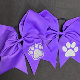 Purple Hair Bow with Pawprint item