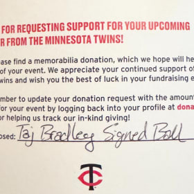 Minnesota Twins: Taj Bradley Autographed Baseball item